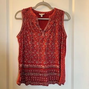Lucky Brand Red Floral Blouse